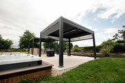 Outlet Maranza Manual Deluxe Louvered Pergola 3m x 3m + 4 screens Matt Grey