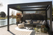 Outlet Maranza Manual Louvered Pergola 3m x 3m + 4 screens Matt Grey