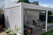 Outlet Maranza Manual Deluxe Louvered Pergola 3.5m x 5.4m + 6 screens Matt White