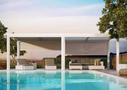 Outlet Maranza Manual Deluxe Louvered Pergola 3.5m x 5.4m + 6 screens Matt White