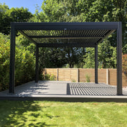 Outlet Maranza Manual Louvered Pergola 3.5m x 3.6m Matt Grey