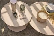Fiave lounge collection camel sand outdoor sofa set with armchairs and coffee table