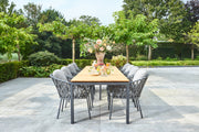Outlet Nappa dining chair macrame weave soft grey/camel sand