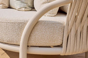 Feroli Lounge Collection Camel Sand outdoor lounge sofa set with coffee tables on modern terrace