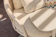 Feroli Lounge Collection Camel Sand outdoor lounge sofa set with coffee tables on modern terrace
