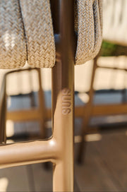 Fiave & Palermo Dining Collection by SUNS featuring Fiave dining chairs and Palermo dining table in Bronze finish