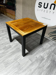 Ex-display Monte Vari table 90cm x 90cm (matt royal grey & teak)