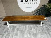 Ex-display medium Ovada bench 210cm (matt white & teak)