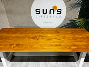 Ex-display large Ovada table 280cm (matt white & teak)