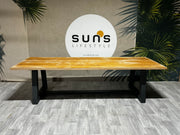 Ex-display large Ovada table 280cm (matt royal grey & teak)