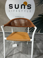 Ex-display Matera dining chair (matt white & terra coral)