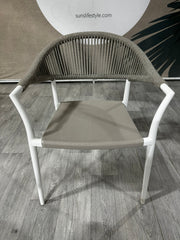 Ex-display Matera dining chair (matt white & camel sand)