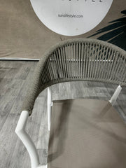 Ex-display Matera dining chair (matt white & camel sand)