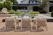 Itza & Palermo Dining Collection outdoor dining table and chairs set on modern terrace