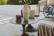 Fiave lounge collection bronze outdoor sofa set with armchairs and coffee table by pool