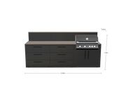 The Blenheim Modular Outdoor Kitchen Single Wall S001