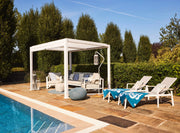 Outlet Maranza Manual Deluxe Louvered Pergola 3m x 3.6m + 4 screens matt white
