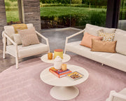 Sato Sofa Collection outdoor lounge set with woven armchairs and sofa on covered terrace – Suns Lifestyle