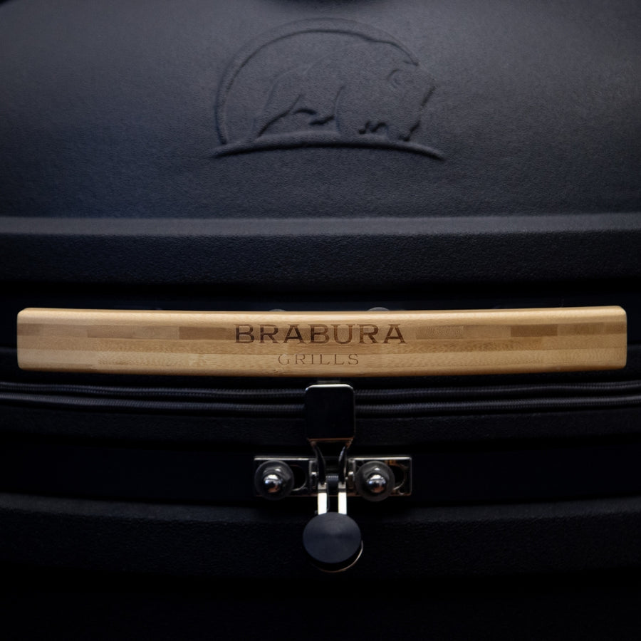 Kamado Egg handle and lid latch