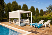 Maranza Manual Deluxe Louvered Pergola 3m x 3.6m + 4 screens matt white