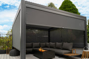 Outlet Maranza Manual Deluxe Louvered Pergola 3m x 3m + 4 screens Matt Grey