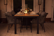 Outlet Nappa dining chair macrame weave light anthracite