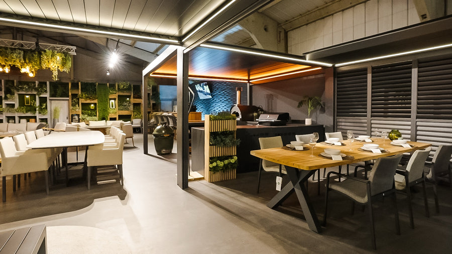 Pergolas at the Suns Lifestyle showroom in Essex