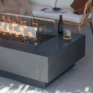 Positano Outdoor Fire Pit Table| Luxury Concrete Firepit | Suns Lifestyle