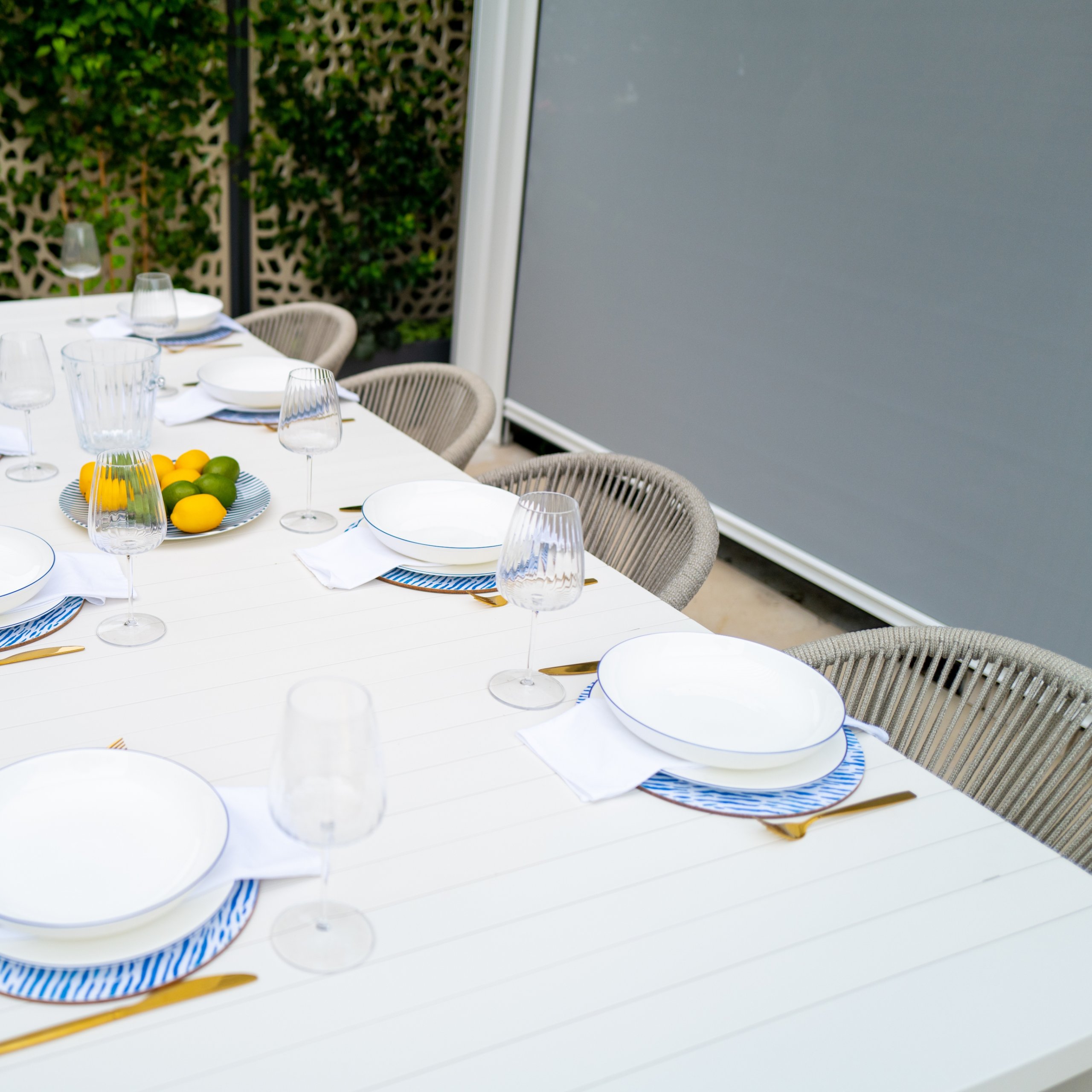 White Aluminum dining set from Suns Lifestyle