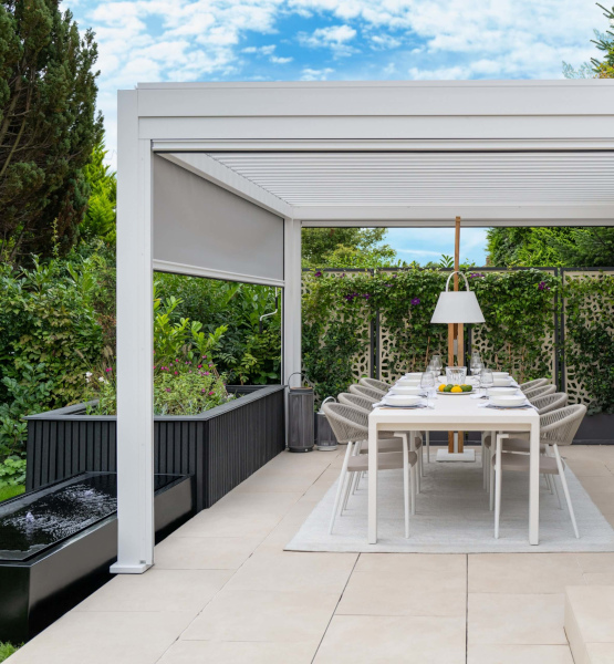 Pergola on the Patio with Dining Set