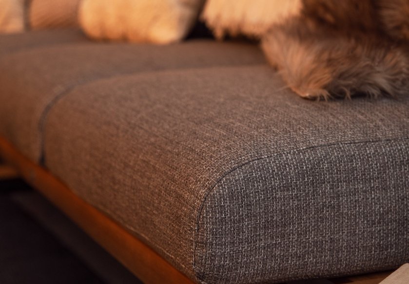 Close up of sofa cushion